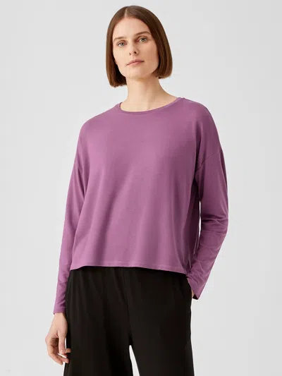 Eileen Fisher Fine Jersey Box-top In Animal Print
