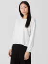 Eileen Fisher Fine Jersey Box-top In White
