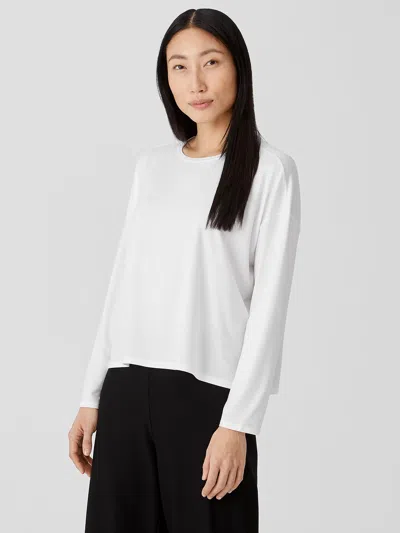 Eileen Fisher Fine Jersey Box-top In White