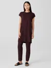 Eileen Fisher Viscose Jersey Cap-sleeve Dress In Purple