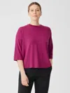 Eileen Fisher Fine Jersey Column-sleeve Top In Pink