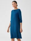 Eileen Fisher Fine Jersey Cowl Neck Dress In Green