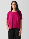 Eileen Fisher Fine Jersey Crew Neck Box-top In Pink