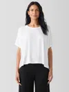 Eileen Fisher Fine Jersey Crew Neck Box-top In White