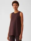 Eileen Fisher Fine Jersey Crew Neck Shell In Purple
