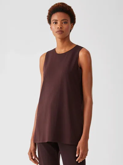 Eileen Fisher Fine Jersey Crew Neck Shell In Purple