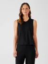 Eileen Fisher Fine Jersey Crew Neck Tank In Black