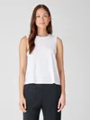 Eileen Fisher Fine Jersey Crew Neck Tank In White