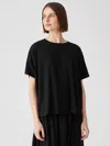 Eileen Fisher Fine Jersey Crew Neck Tee In Black