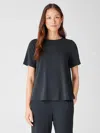 Eileen Fisher Fine Jersey Crew Neck Tee In Gray