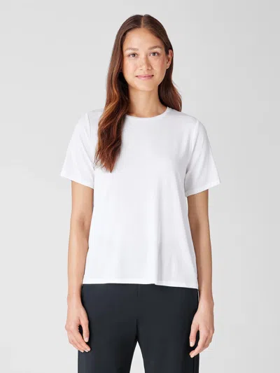 Eileen Fisher Fine Jersey Crew Neck Tee In White