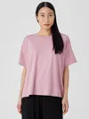 Eileen Fisher Fine Jersey Crew Neck Tee In Pink