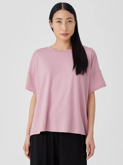 Eileen Fisher Fine Jersey Crew Neck Tee In Pink