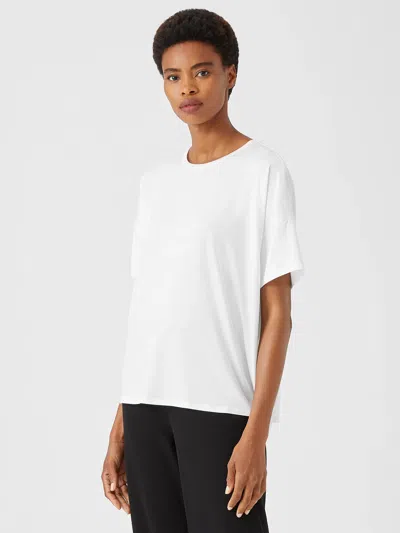Eileen Fisher Fine Jersey Crew Neck Tee In White
