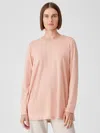 Eileen Fisher Fine Jersey Crew Neck Top In Brown