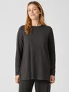 Eileen Fisher Fine Jersey Crew Neck Top In Multi