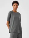 Eileen Fisher Fine Jersey Crew Neck Top In Gray