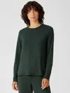Eileen Fisher Fine Jersey Crew Neck Top In Multi