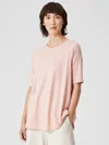 Eileen Fisher Fine Jersey Crew Neck Top In Pink