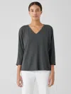 Eileen Fisher Fine Jersey Dolman-sleeve Top In Gray