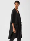 Eileen Fisher Fine Jersey Elbow-sleeve Jacket In Black