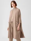 Eileen Fisher Fine Jersey Elbow-sleeve Jacket In Brown