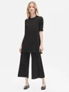 Eileen Fisher Fine Jersey Elbow-sleeve Tunic In Black