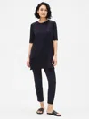 Eileen Fisher Fine Jersey Elbow-sleeve Tunic In Black