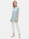 Eileen Fisher Fine Jersey Elbow-sleeve Tunic In Blue