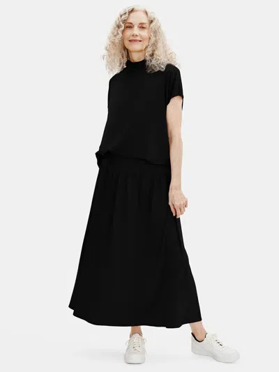 Eileen Fisher Fine Jersey Flare Skirt In Black