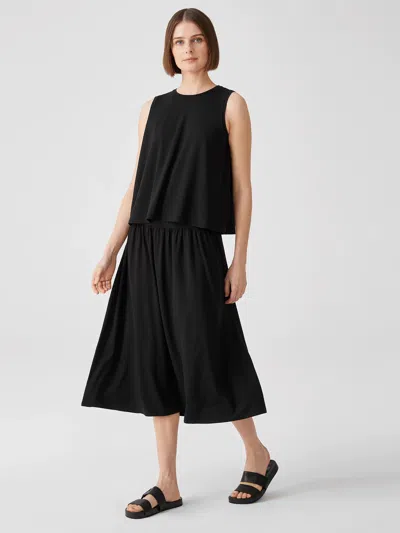 Eileen Fisher Fine Jersey Flare Skirt In Black