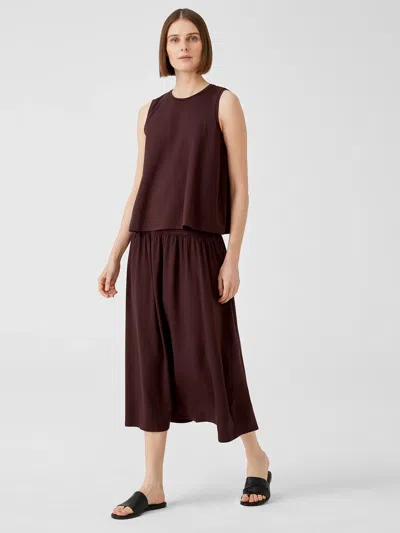 Eileen Fisher Fine Jersey Flare Skirt In Burgundy