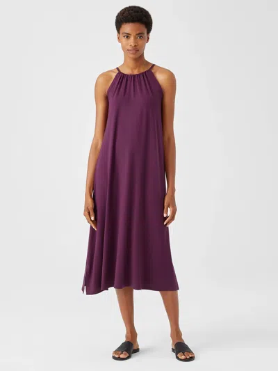 Eileen Fisher Fine Jersey Halter Dress In Purple