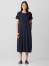 Eileen Fisher Fine Jersey Lantern Dress In Blue
