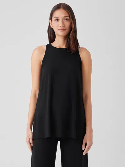 Eileen Fisher Fine Jersey Long Tank In Black