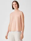 Eileen Fisher Fine Jersey Mock Neck Tank In Brown