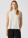 Eileen Fisher Fine Jersey Mock Neck Tank In Neutral