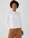 Eileen Fisher Fine Jersey Mock Neck Top In White