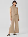 Eileen Fisher Fine Jersey Pant With Slits In Neutral