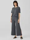 Eileen Fisher Fine Jersey Pant With Slits In Gray