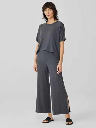 Eileen Fisher Fine Jersey Pant With Slits In Gray