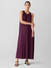 Eileen Fisher Fine Jersey Round Neck Tank Dress In Brown
