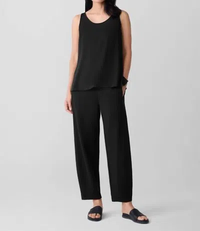 EILEEN FISHER FINE JERSEY SCOOP NECK TANK IN BLACK
