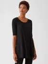 Eileen Fisher Fine Jersey Scoop Neck Tunic In Black