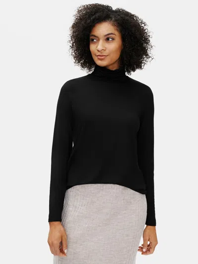 EILEEN FISHER FINE JERSEY SCRUNCH NECK TOP