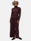 Eileen Fisher Fine Jersey Scrunch Neck Top In Brown