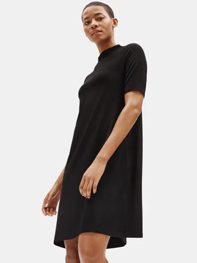 Eileen Fisher Fine Jersey Shift Dress In Black