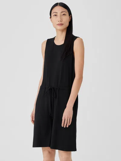 Eileen Fisher Fine Jersey Short Jumpsuit In Black