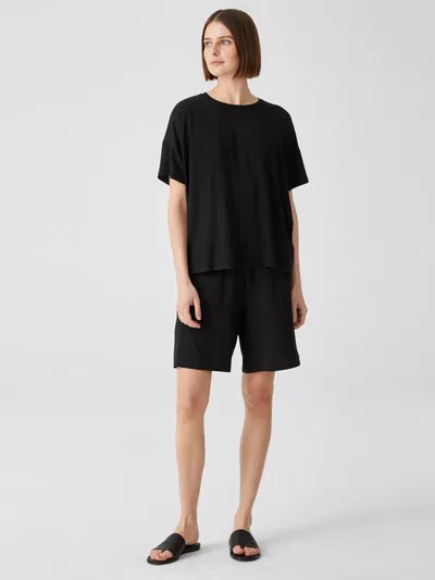 Eileen Fisher Fine Jersey Shorts In Black