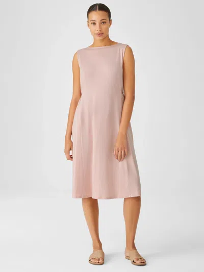 Eileen Fisher Fine Jersey Sleeveless Tie Dress In Pink